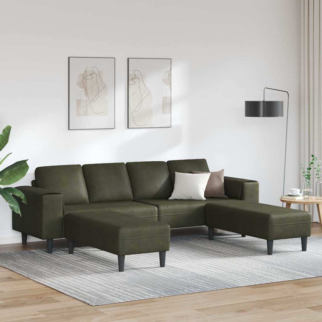 Sofa Set Army green Faux suede leather
